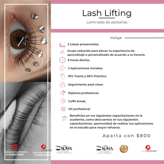 Curso de Lash Lifting, laminado de pestañas