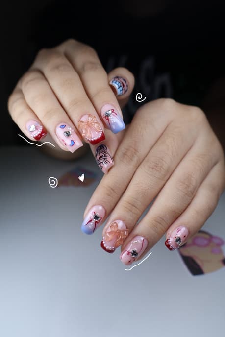 Diseño de nail art del estudio, trabajo 3